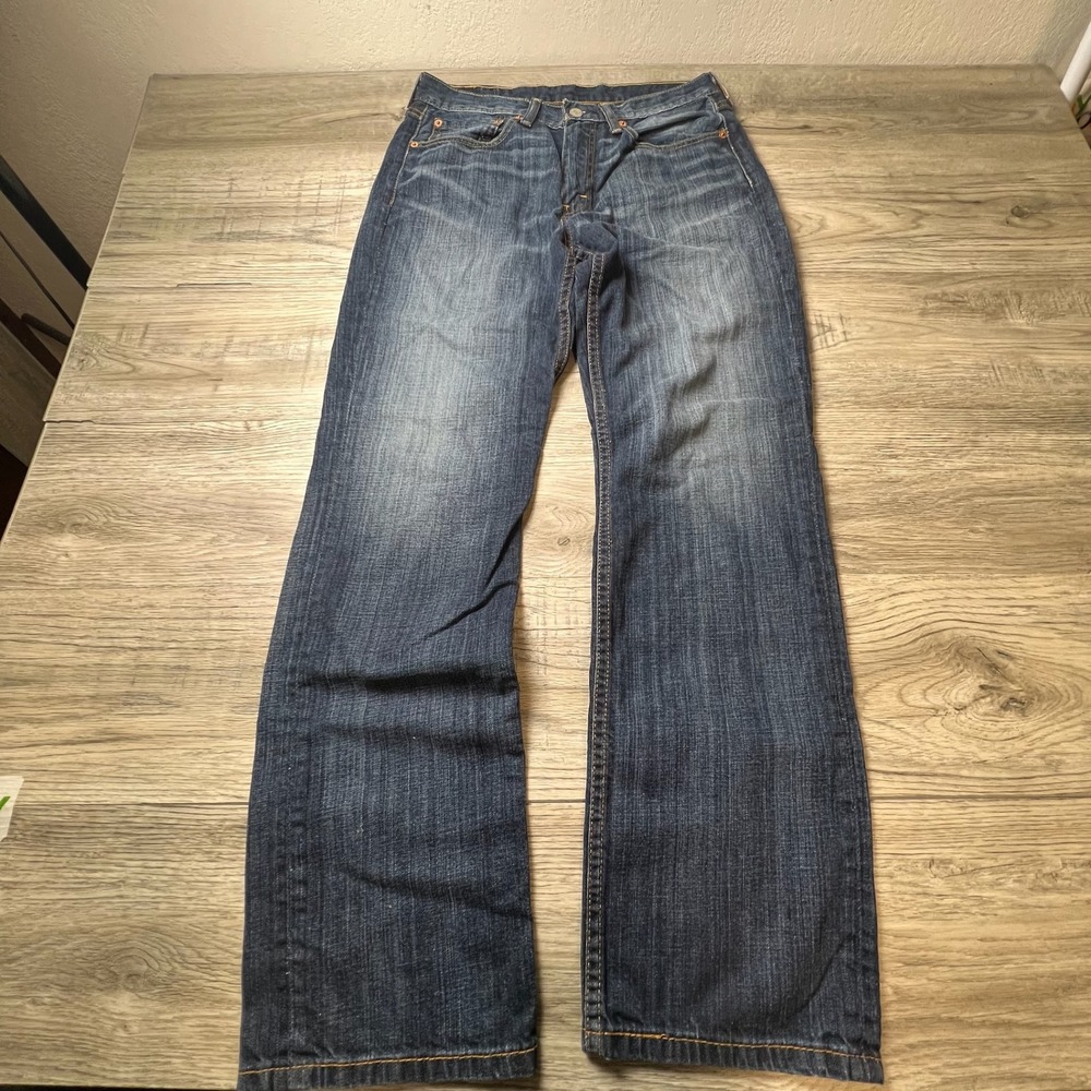 Levi's 514 Straight Leg Jeans Mens 32x32 Blue Dark Wash‎ Cotton Denim Pants